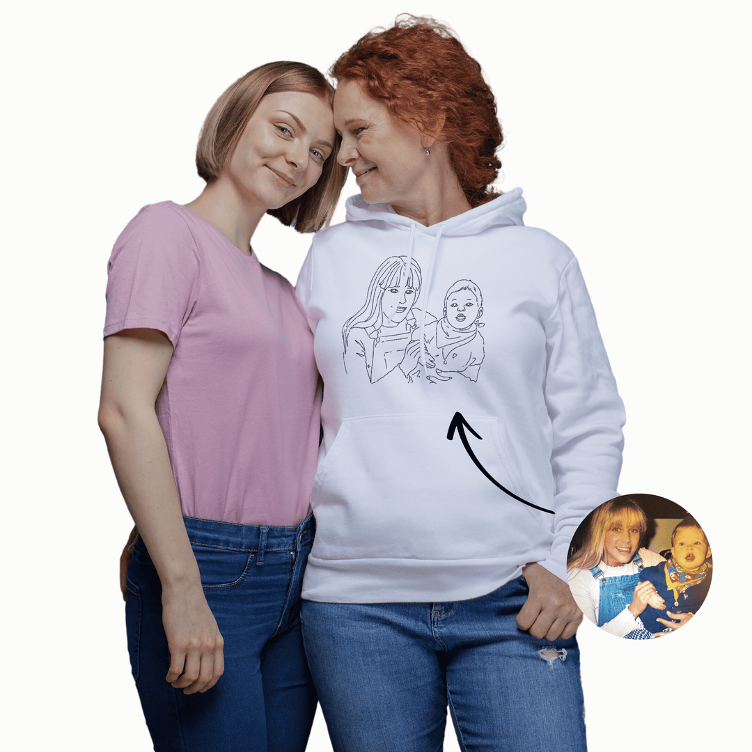 Personalisierter Hoodie – Line Art & One Line Art Stil - Gramart