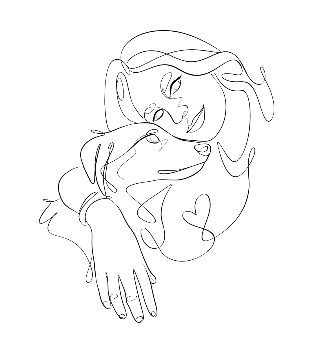 Personalisierter Line Art & One Line Art Stil als Digitale Datei