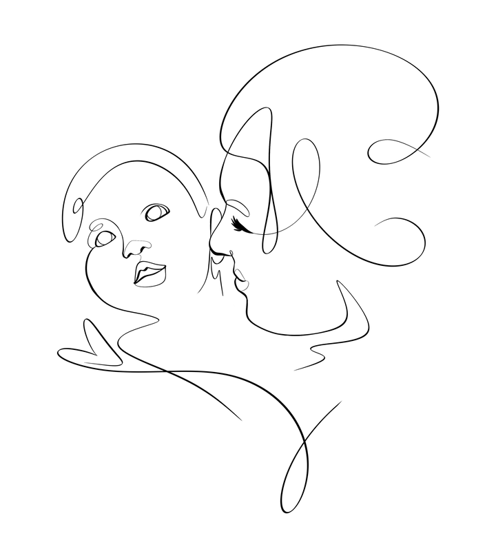 Personalisierter Line Art & One Line Art Stil als Digitale Datei