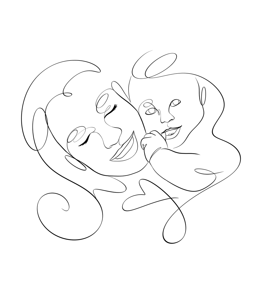 Personalisierter Line Art & One Line Art Stil als Digitale Datei