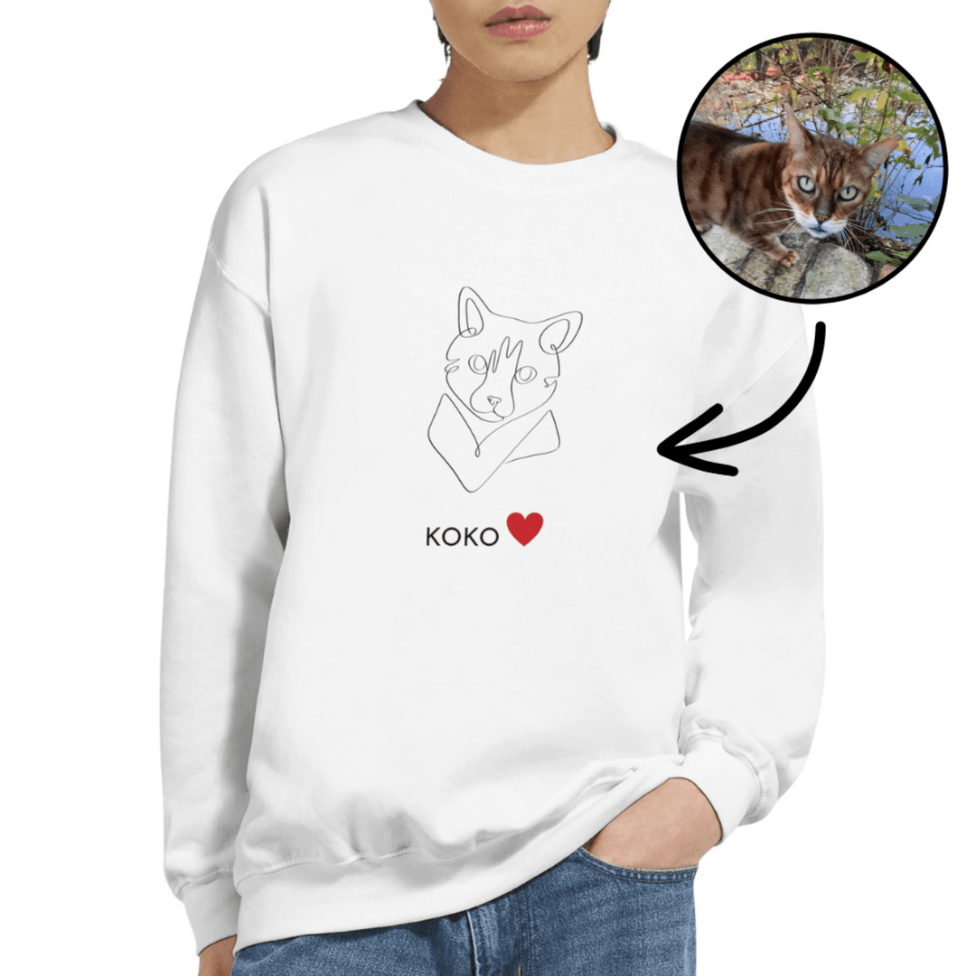 Personalisiertes Sweatshirt - Line Art & One Line Art Stil - Gramart